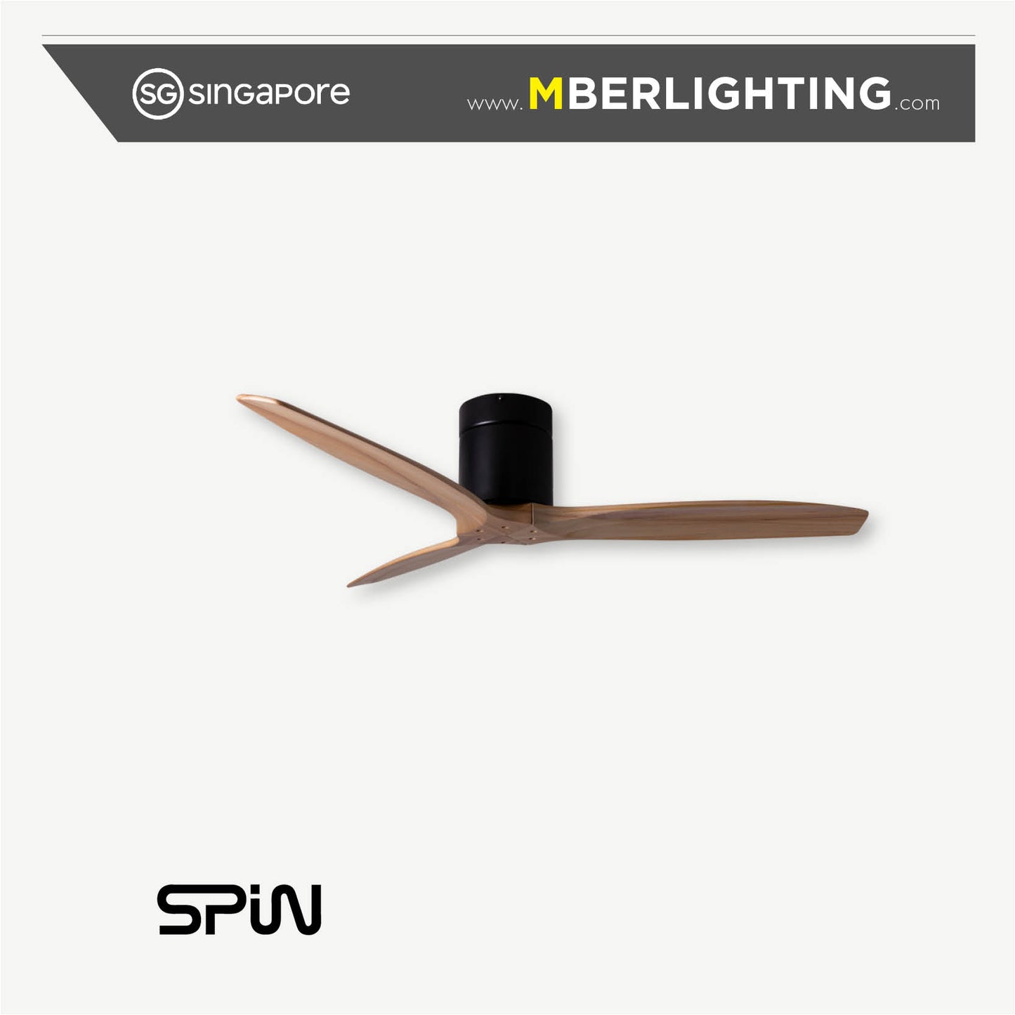 TIMBER 3-Blades Hugger Ceiling Fan OAK