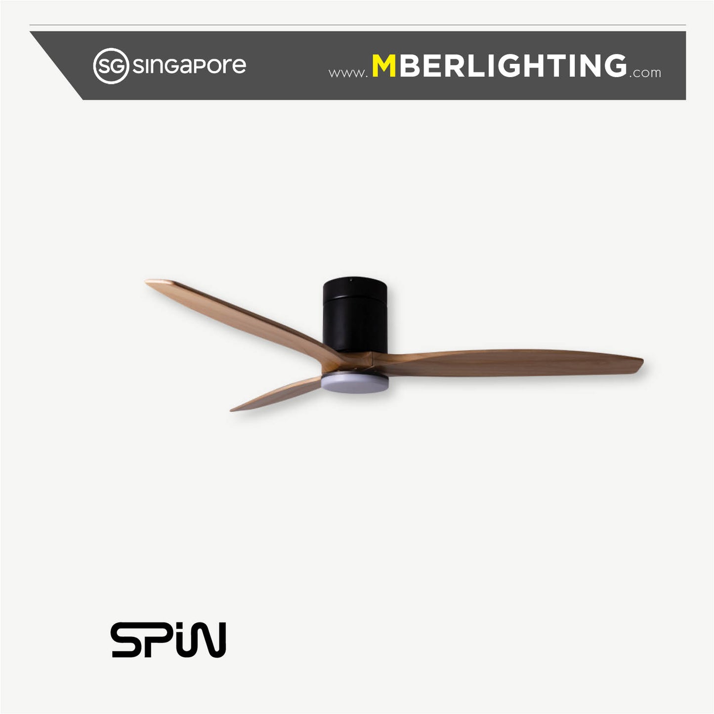 TIMBER 3-Blades Hugger Ceiling Fan OAK