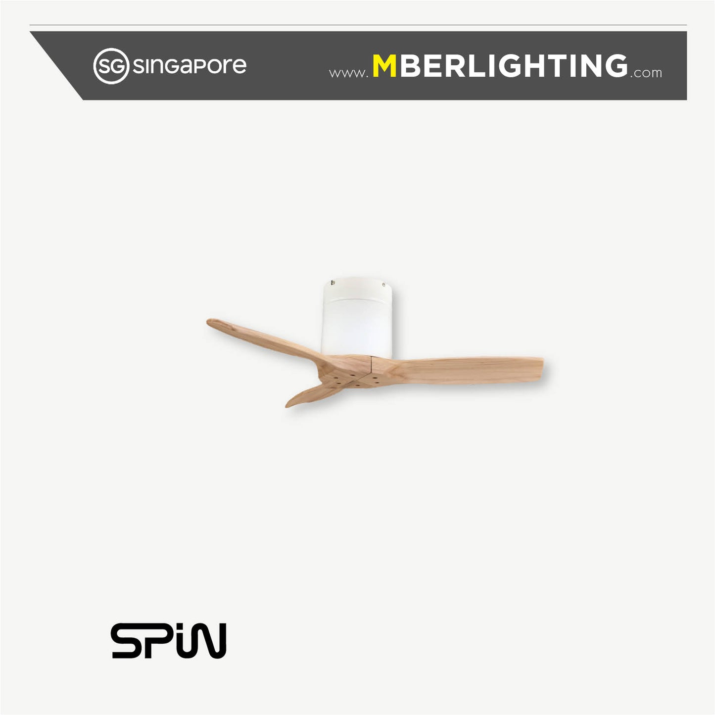 TIMBER 3-Blades Hugger Ceiling Fan OAK
