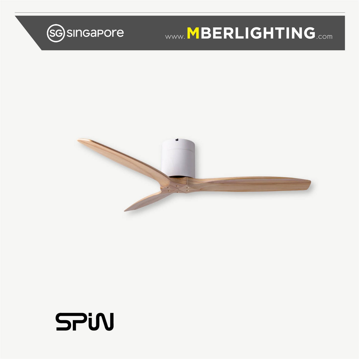 TIMBER 3-Blades Hugger Ceiling Fan OAK