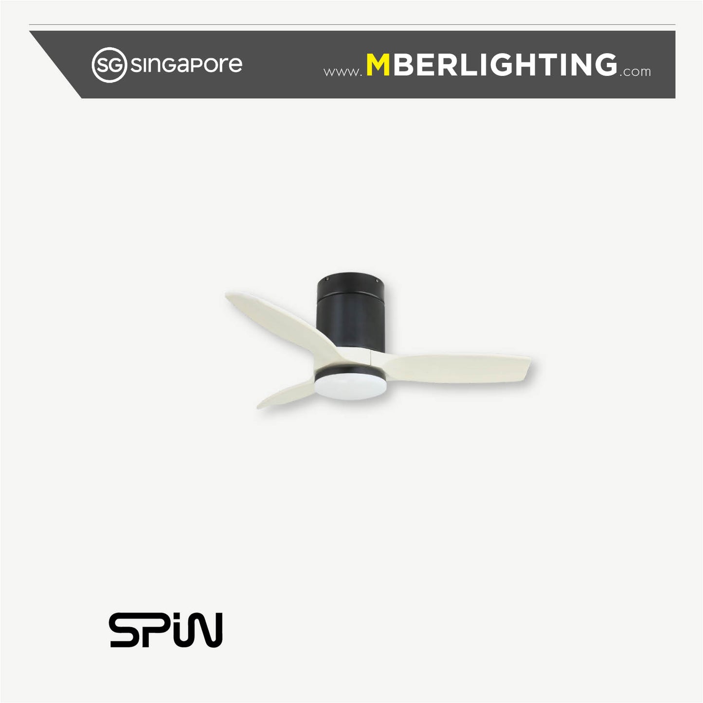 TIMBER 3-Blades Hugger Ceiling Fan OFF-WHITE