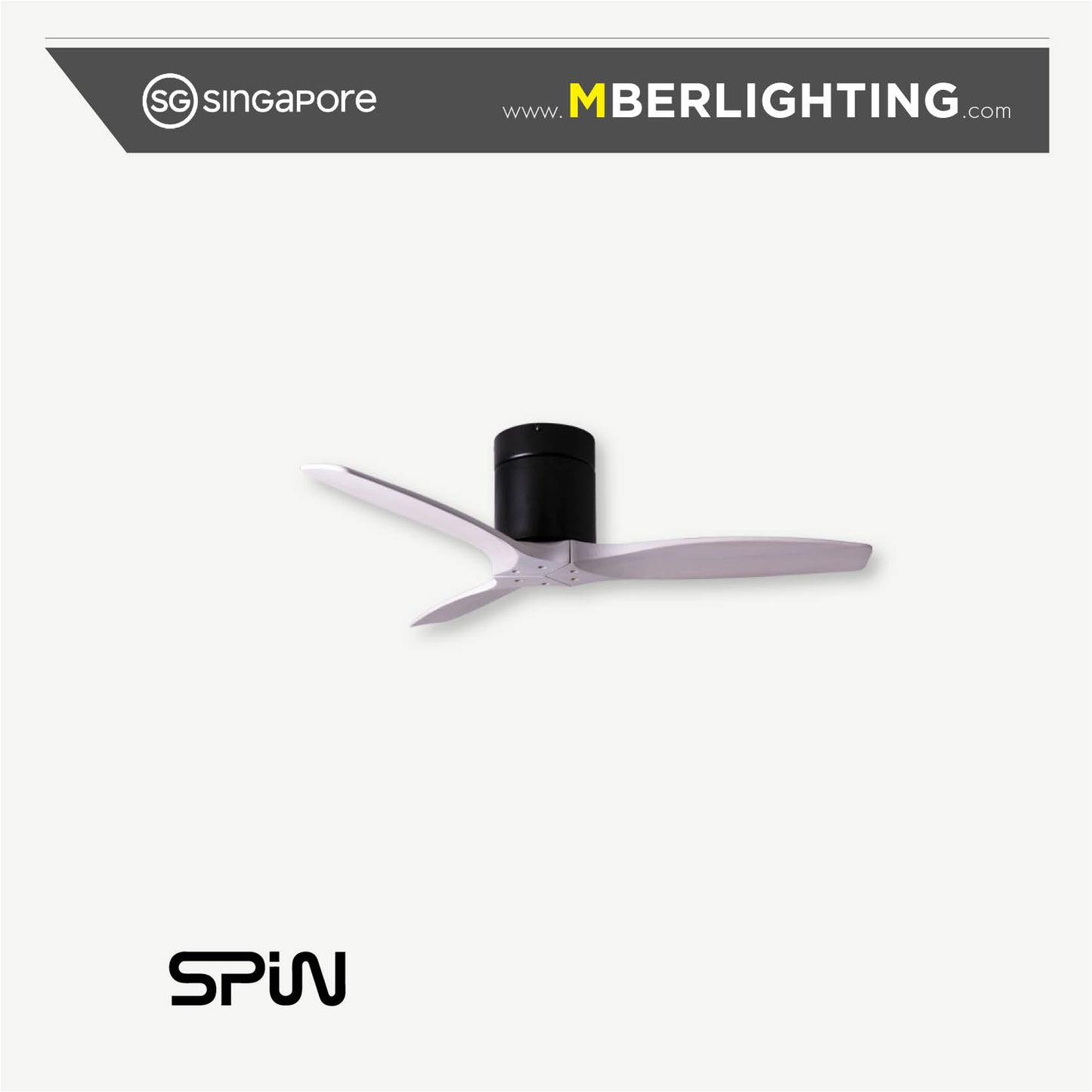 TIMBER 3-Blades Hugger Ceiling Fan OFF-WHITE