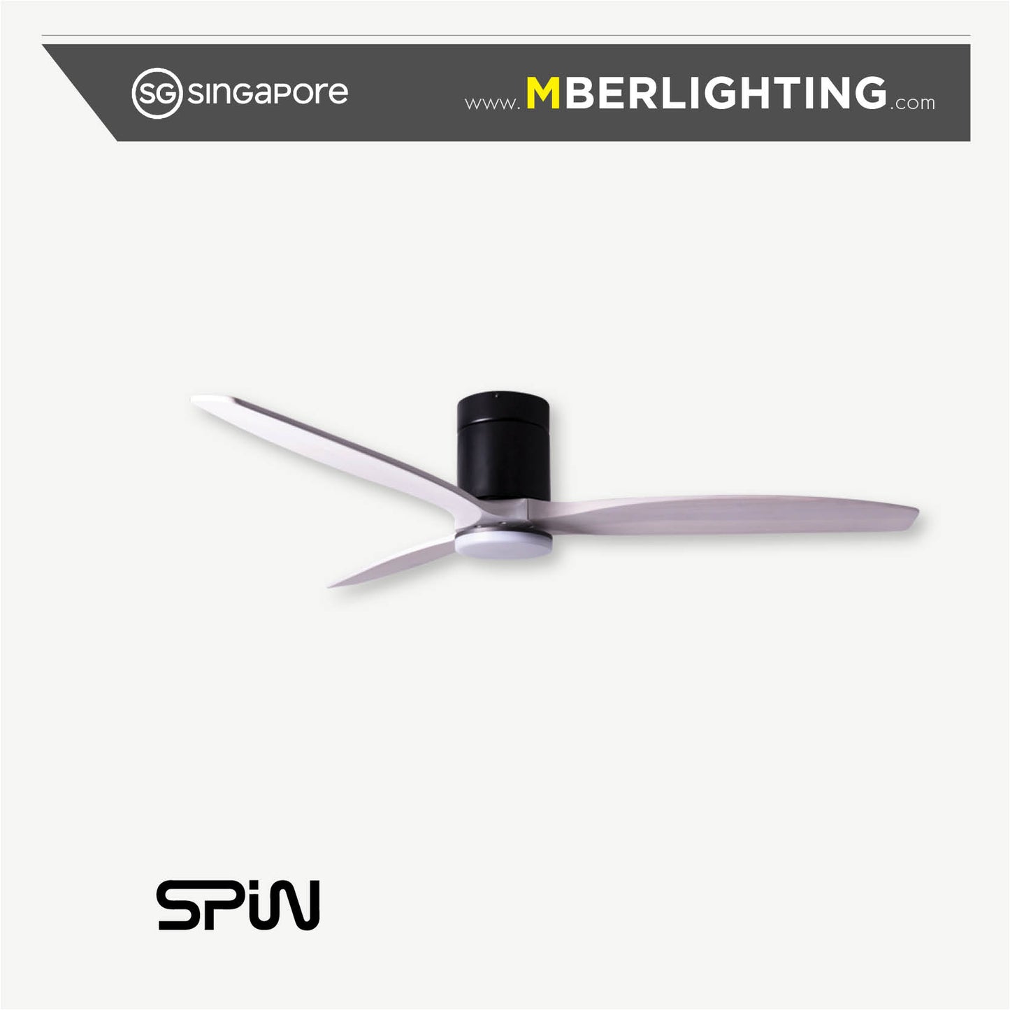 TIMBER 3-Blades Hugger Ceiling Fan OFF-WHITE