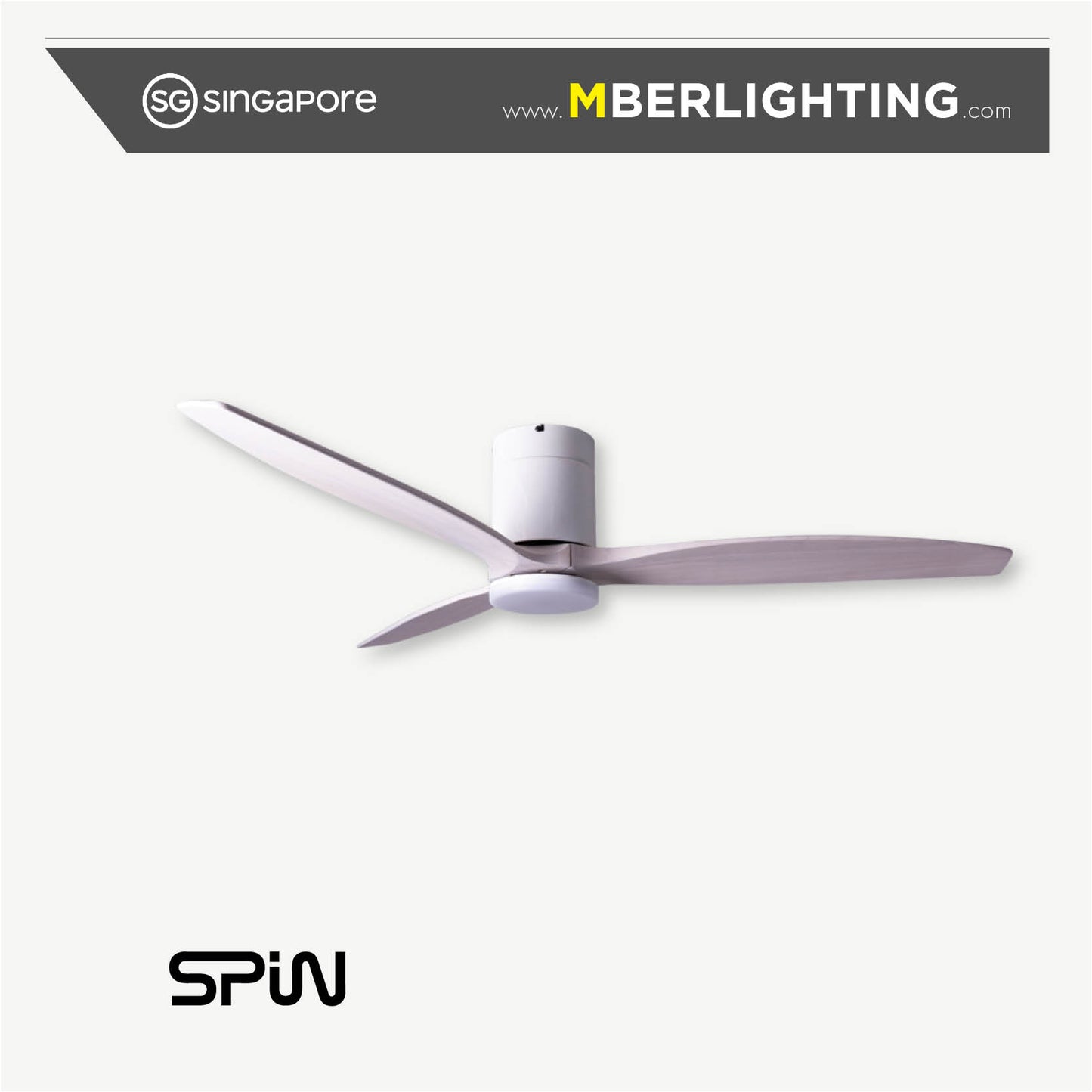 TIMBER 3-Blades Hugger Ceiling Fan OFF-WHITE