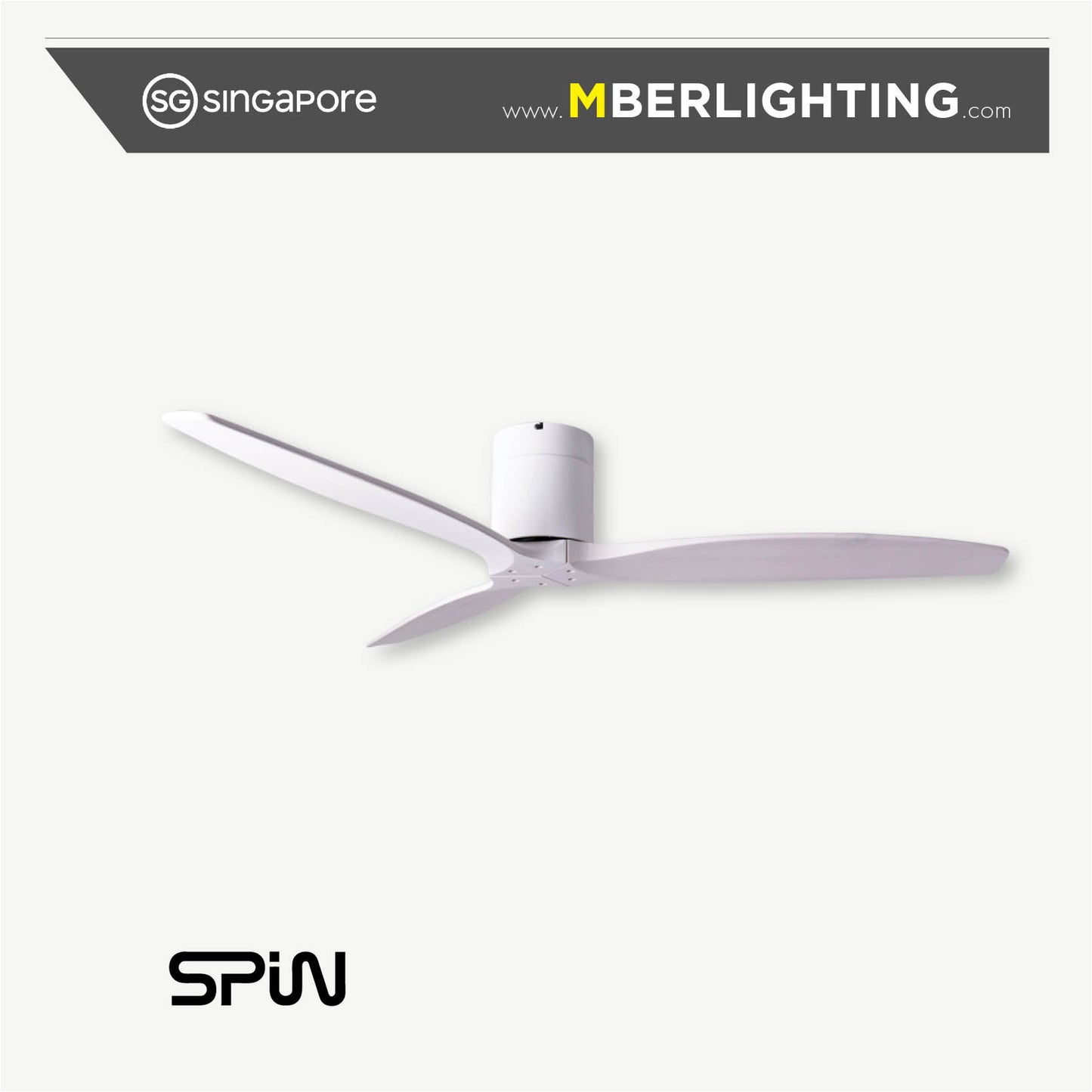 TIMBER 3-Blades Hugger Ceiling Fan OFF-WHITE
