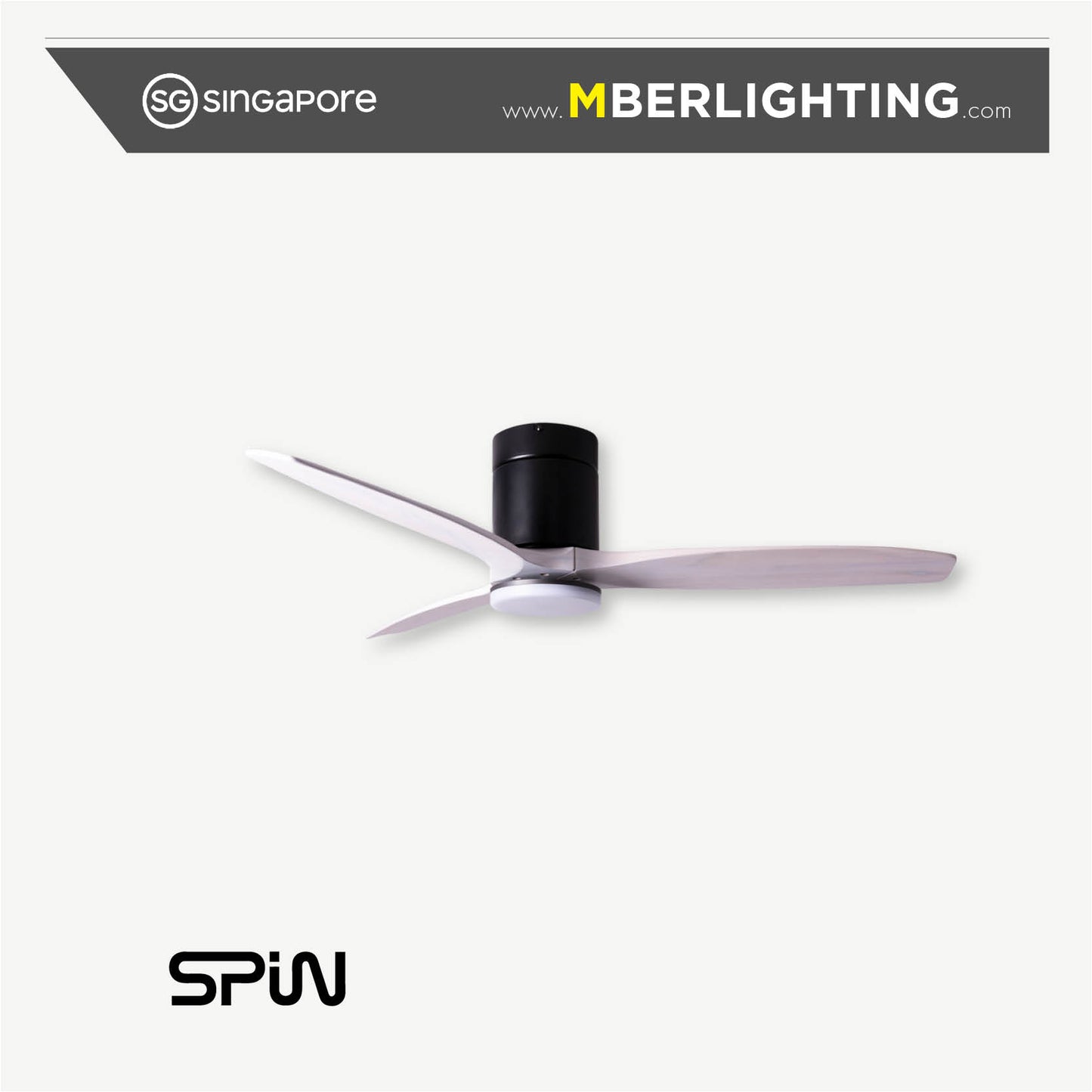 TIMBER 3-Blades Hugger Ceiling Fan OFF-WHITE