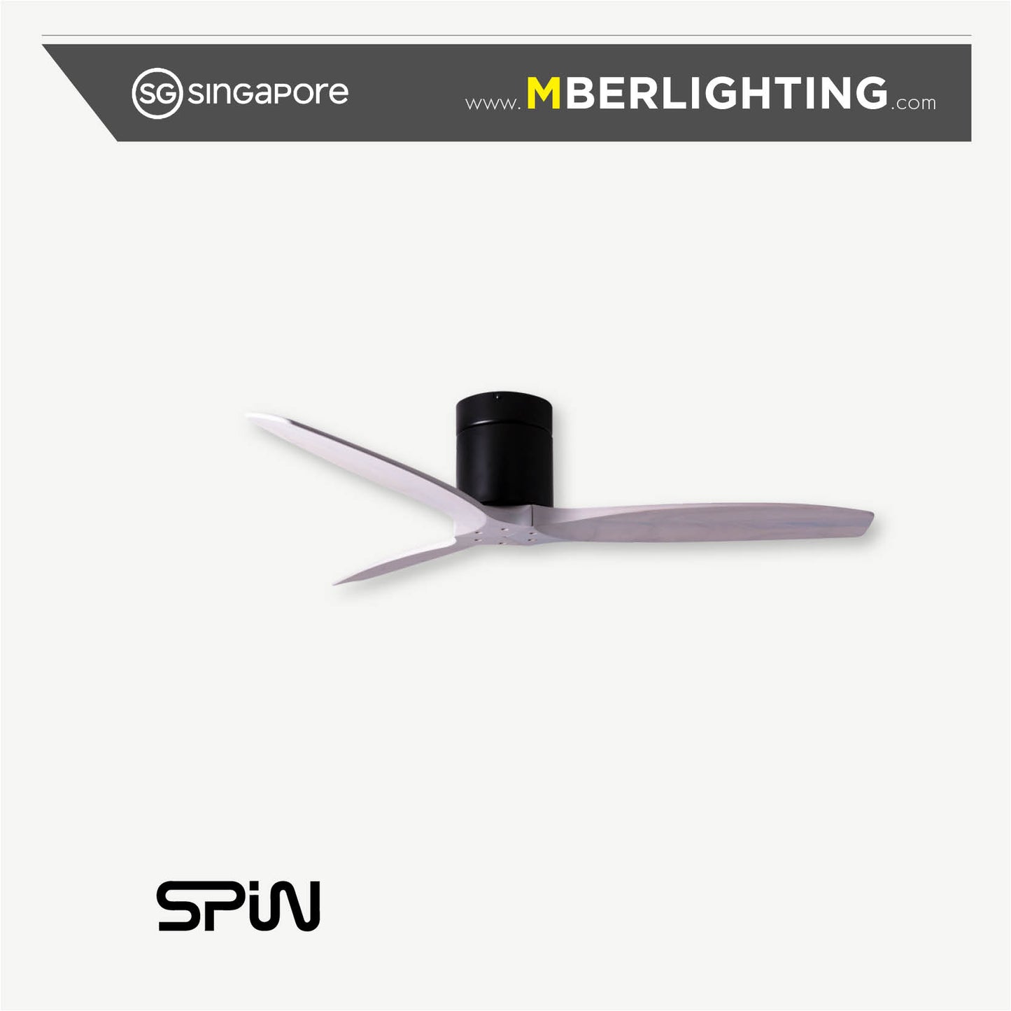 TIMBER 3-Blades Hugger Ceiling Fan OFF-WHITE