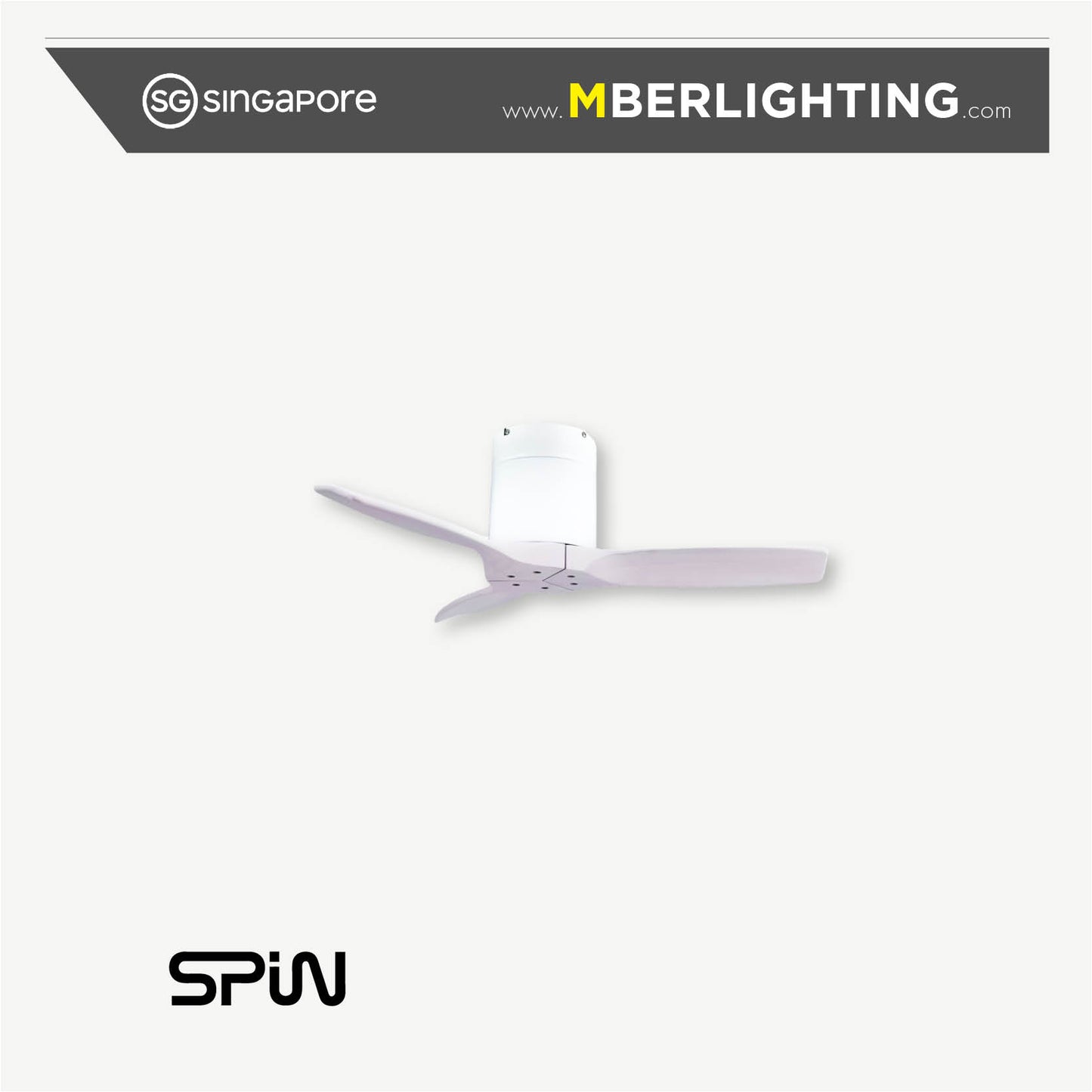 TIMBER 3-Blades Hugger Ceiling Fan OFF-WHITE