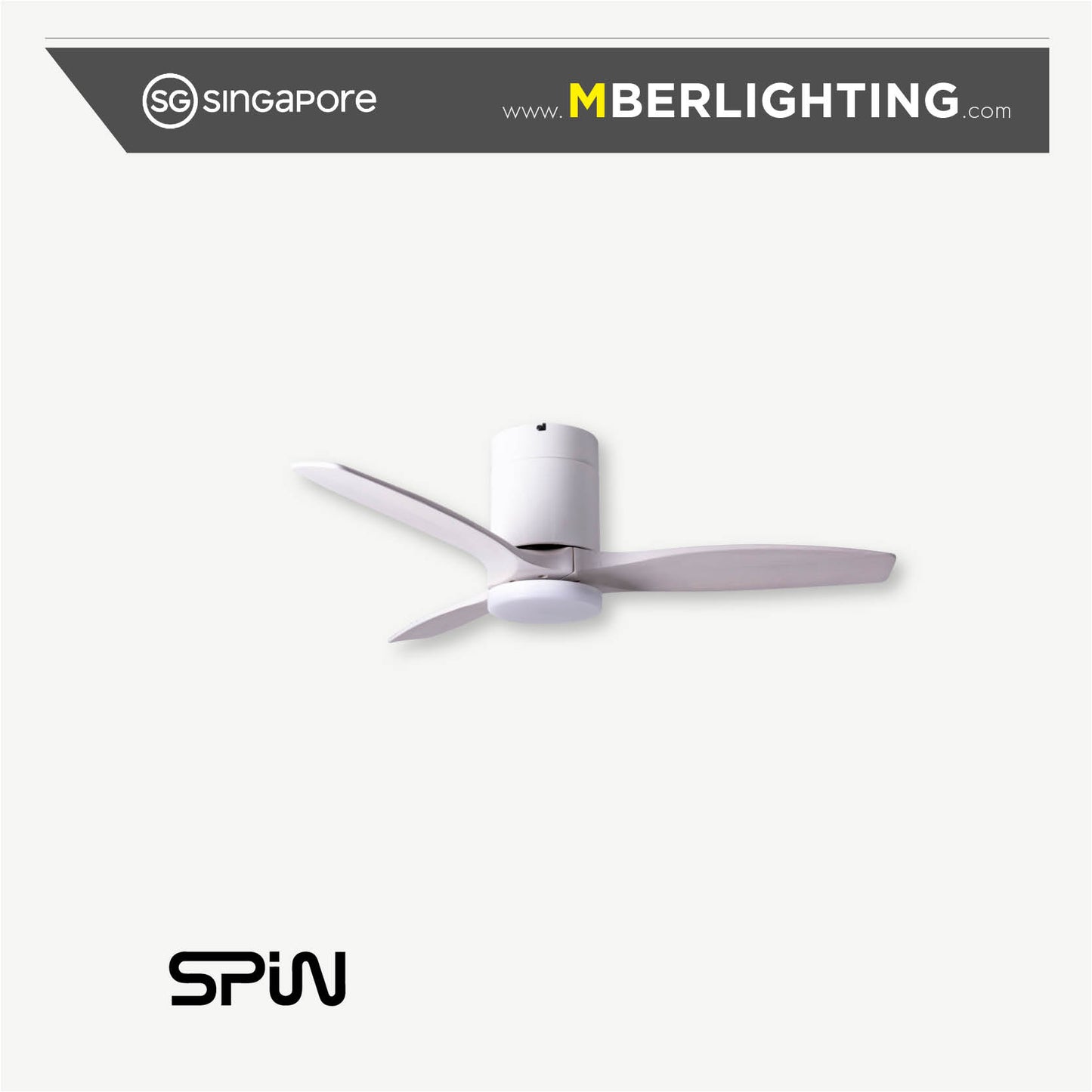TIMBER 3-Blades Hugger Ceiling Fan OFF-WHITE