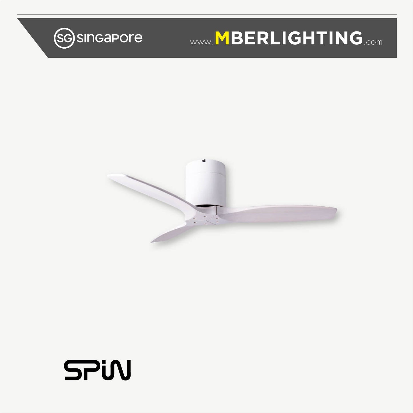 TIMBER 3-Blades Hugger Ceiling Fan OFF-WHITE