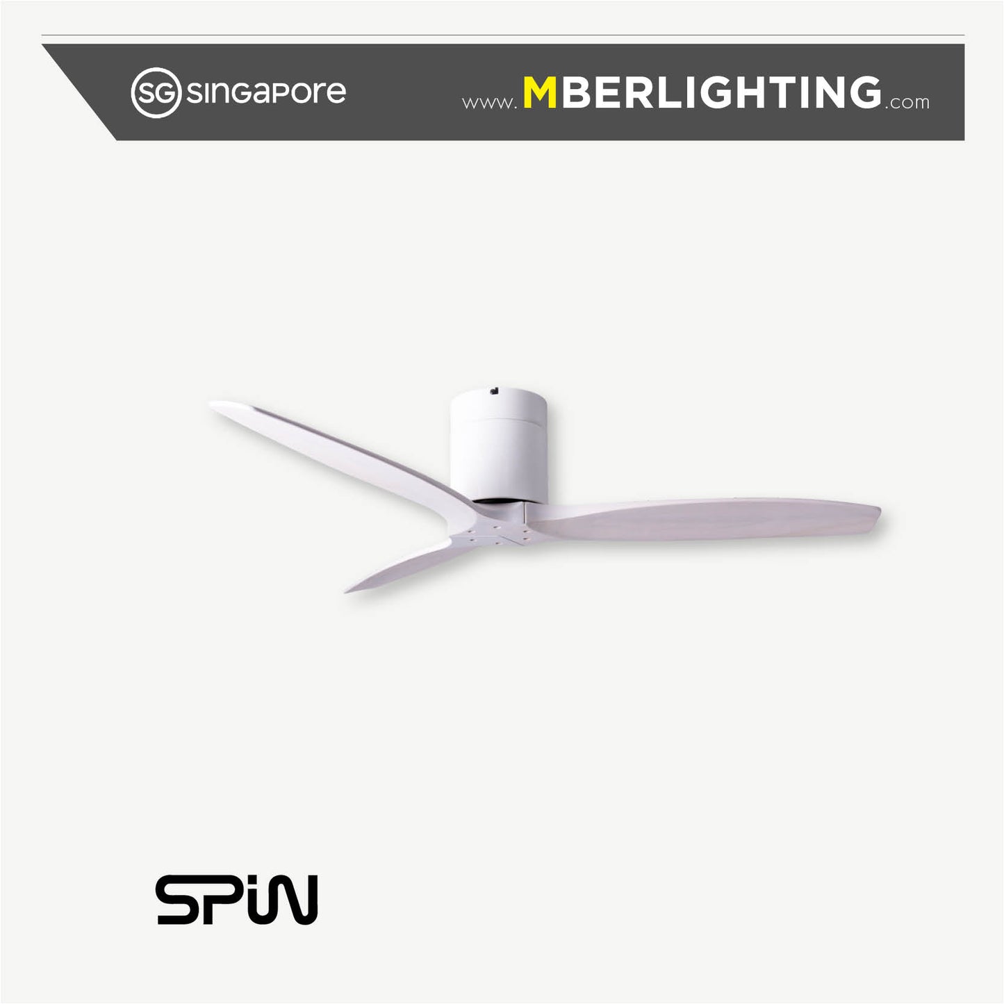 TIMBER 3-Blades Hugger Ceiling Fan OFF-WHITE