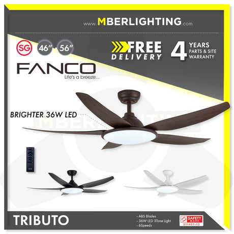 FANCO Tributo 46" /56" Ceiling Fan With 36W LED Light