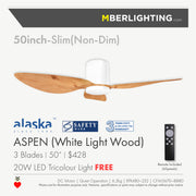 ASPEN 50" White Light Wood