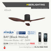 Alaska BAY 42"/52" Black Dark Walnut Wood
