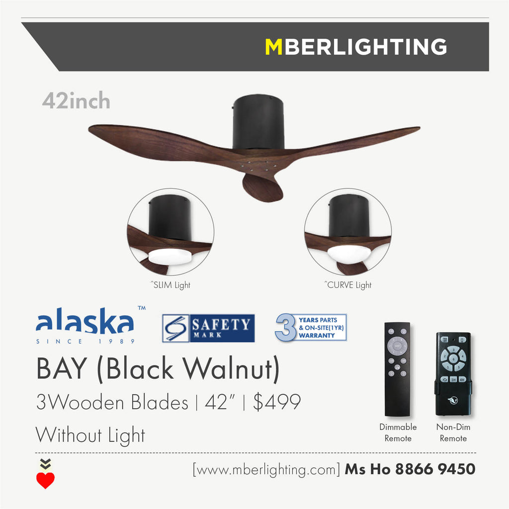 Alaska BAY 42"/52" Black Dark Walnut Wood