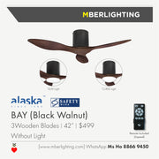 Alaska BAY 42"/52" White Dark Walnut Wood