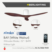 Alaska BAY 42"/52" White Dark Walnut Wood