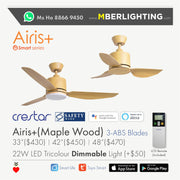 AiRis Plus(Wifi) 3Blades 33" / 42" / 48" - Maple Wood