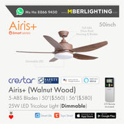 AiRis Plus(Wifi) 5Blades 50"/56" (Walnut Wood)