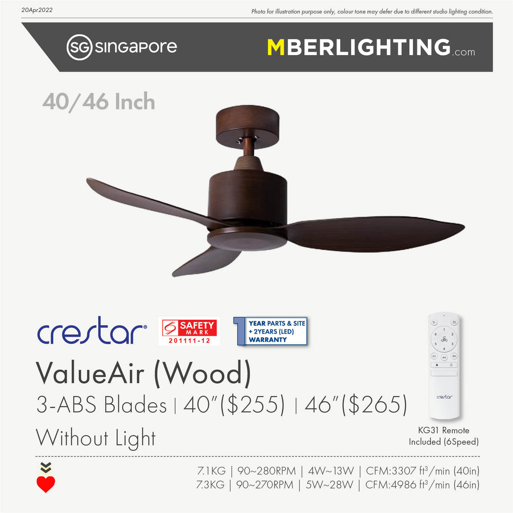 ValueAir 3Blades 40"/46" (Wood)