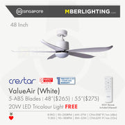 ValueAir 5Blades 48"/55" (White)