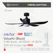 ValueAir 5Blades 48"/55" (Black)