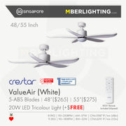ValueAir 5Blades 48"/55" (White)